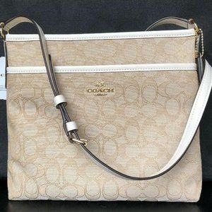 New Coach 29960 Signature Jacquard Crossbody Khaki